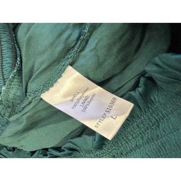 South Boutique Green Ruffle‎ Mini Skirt Layered Elastic Waist Flowy Boho Large - Picture 4 of 5